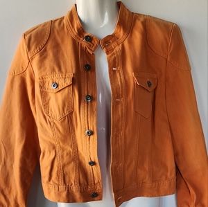 Tommy Hilfiger Orange Jean Jacket Petite M